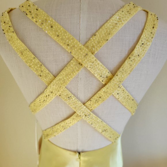 Elegant Yellow Evening Gown - Picture 3 of 13